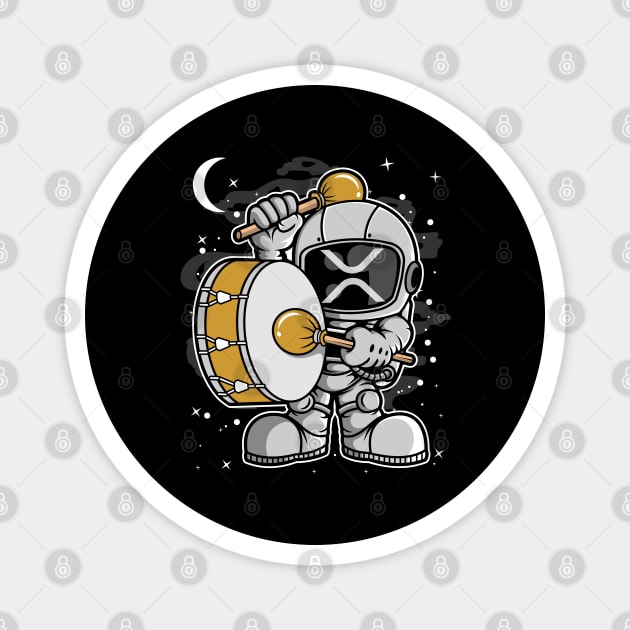 Astronaut Drummer Ripple XRP Coin To The Moon Crypto Token Cryptocurrency Blockchain Wallet Birthday Gift For Men Women Kids Magnet by Thingking About